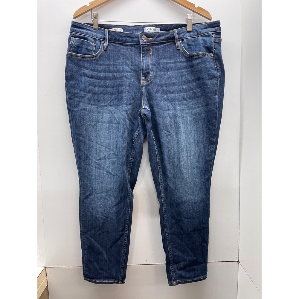Vigoss Jagger Skinny Essential Jeans Womens Size 20 Dark Wash Denim Blue